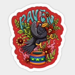 Karate Raven Sticker